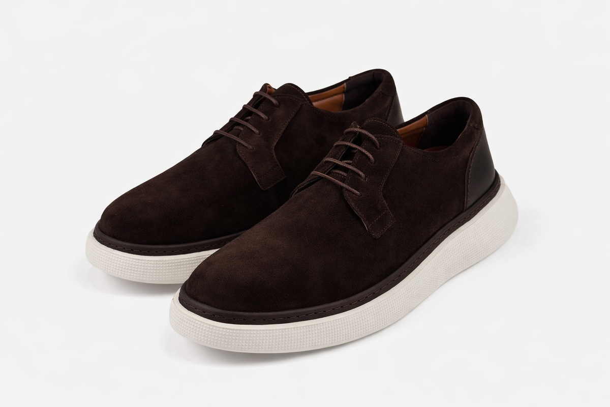 Dark Brown Chamois Shoes by O,Zero