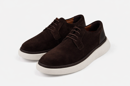Dark Brown Chamois Shoes by O,Zero