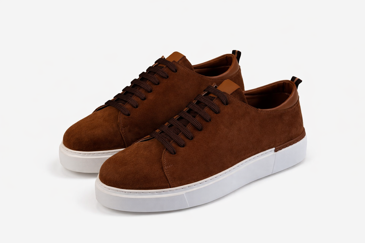 Dark Brown Chamois Shoes by O,Zero