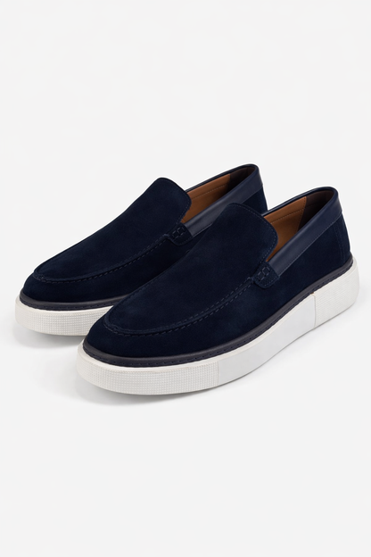Navy Blue Loafers by O,Zero