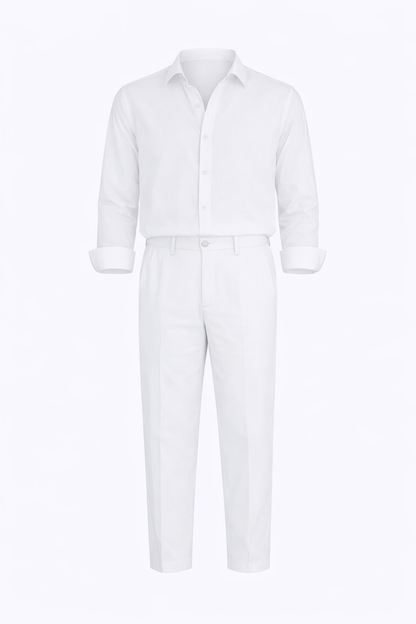 White Long Sleeve Set by O,Zero
