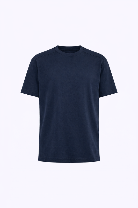 Round Black Neck T-Shirt by O,Zero