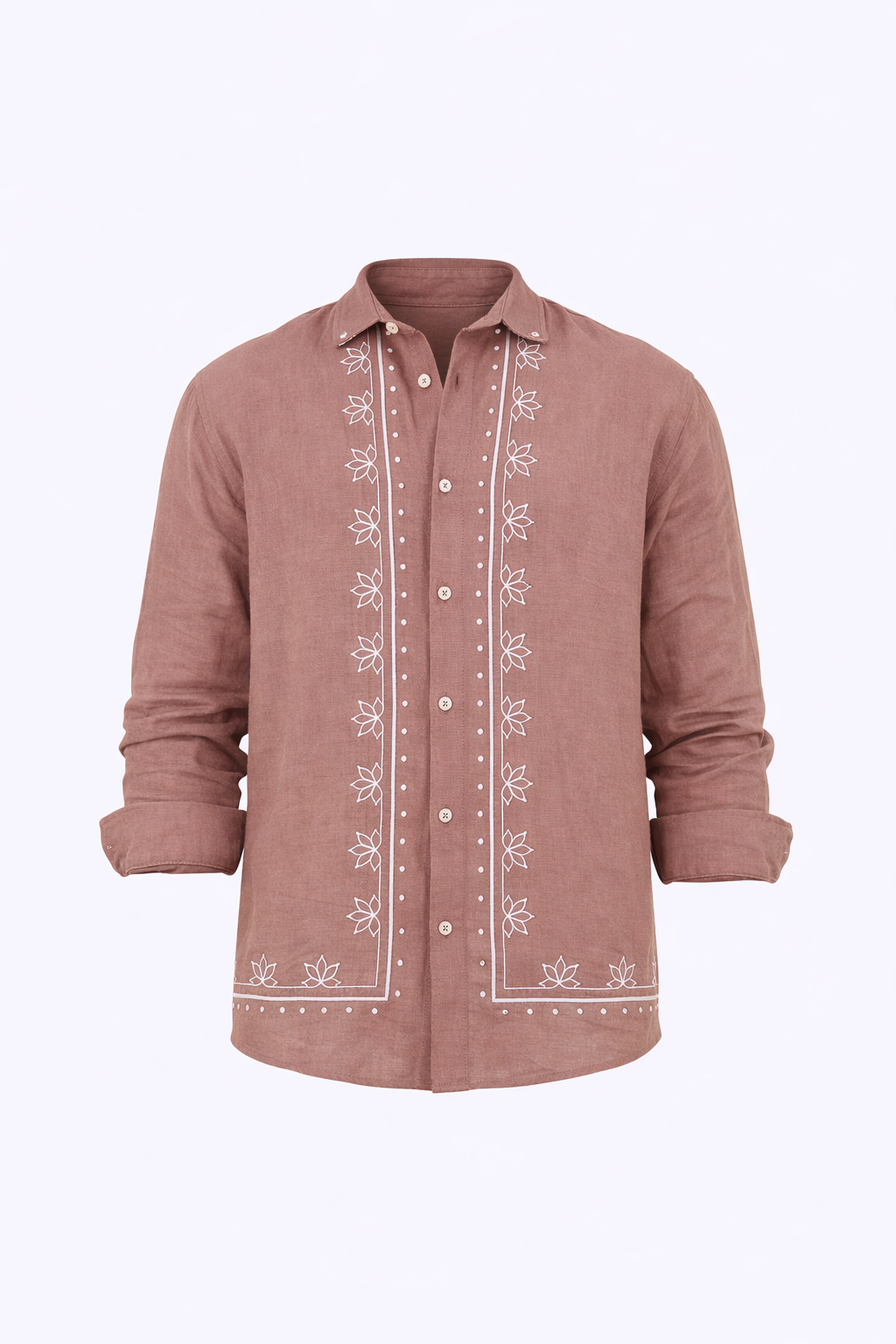 Light Brown Patterned Shirt by O,Zero
