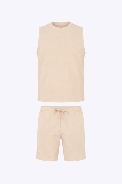 Beige I-Shirt Set by O,Zero