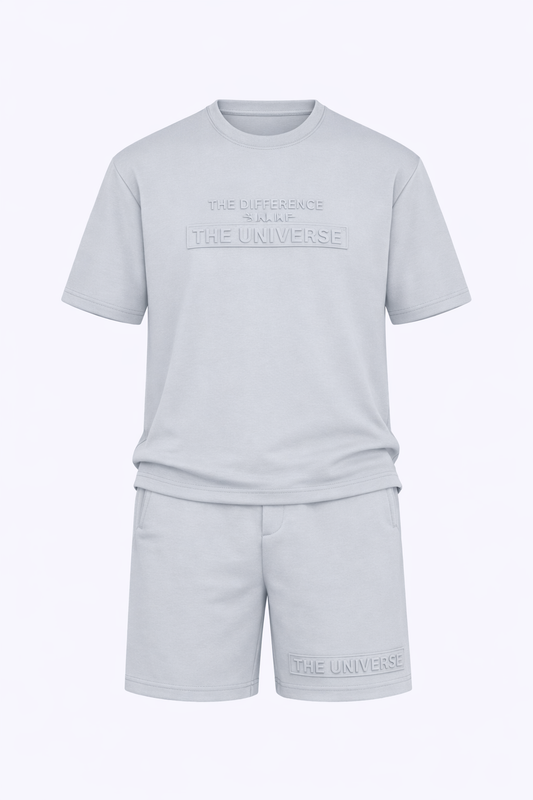 Grey T-Shirt and Shorts Set by O,Zero