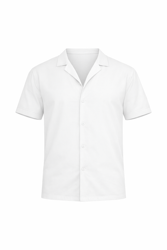 White Half Sleeve Shirt by O,Zero