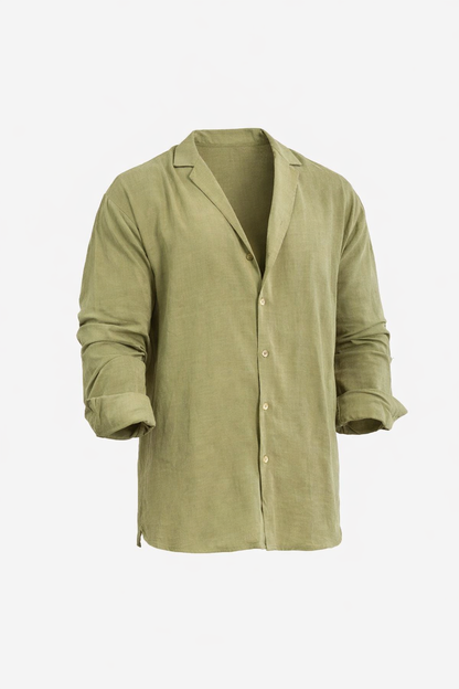 Light Green Linen Shirt by O,Zero