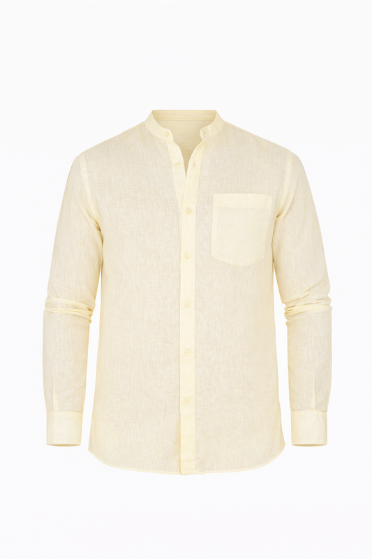 Butter Yellow Lenin Shirt by O,Zero