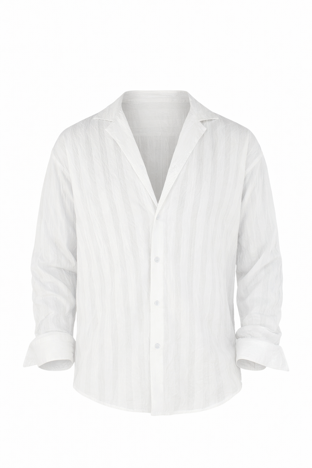 White Transparent Striped Shirt by O,Zero
