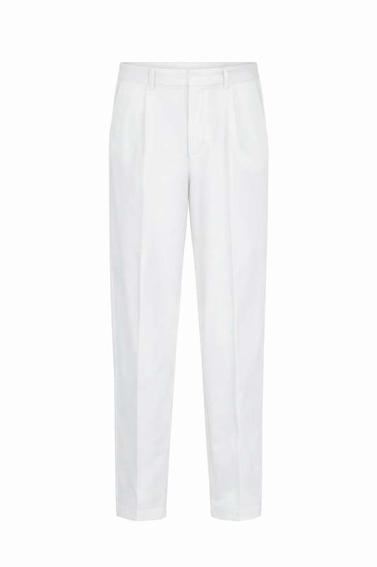 White Casual Pants by O,Zero