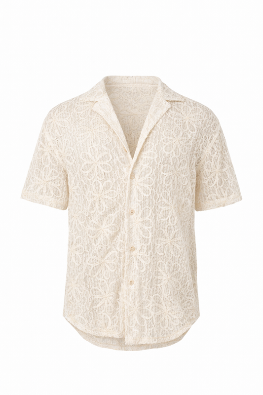 Flower Pattern Transparent Shirt by O,Zero