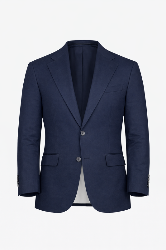Navy Blue Notch Lapel Blazer by O,Zero