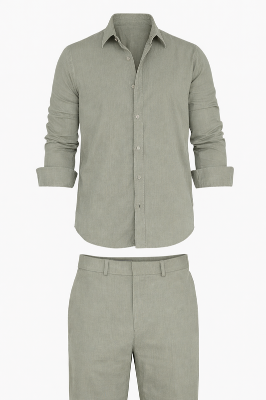 Olive Green Shirt Set by O,Zero