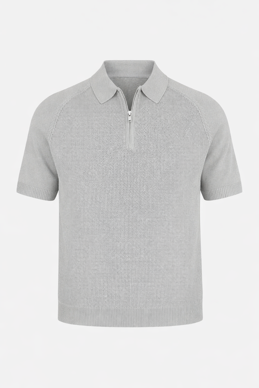 Olive Green Half Zip Polo by O,Zero