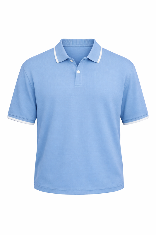 Baby Blue With White Polo Neck by O,Zero