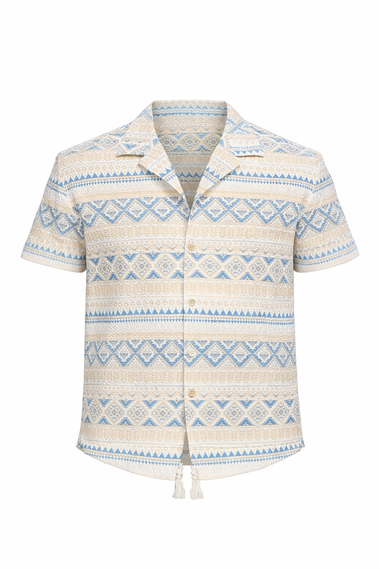 Off-White and Baby Blue Shirt by O,Zero