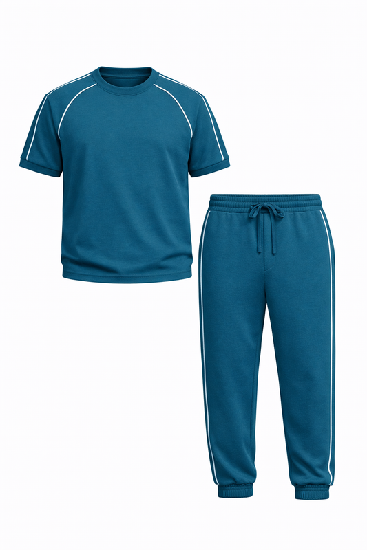 Petroleum Cotton Round Neck Set by O,Zero