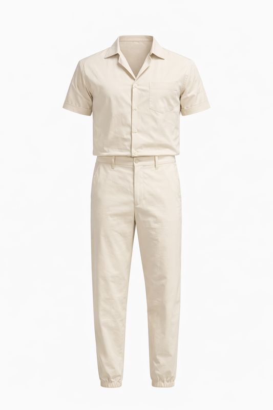 White Parachute Shirt Set by O,Zero