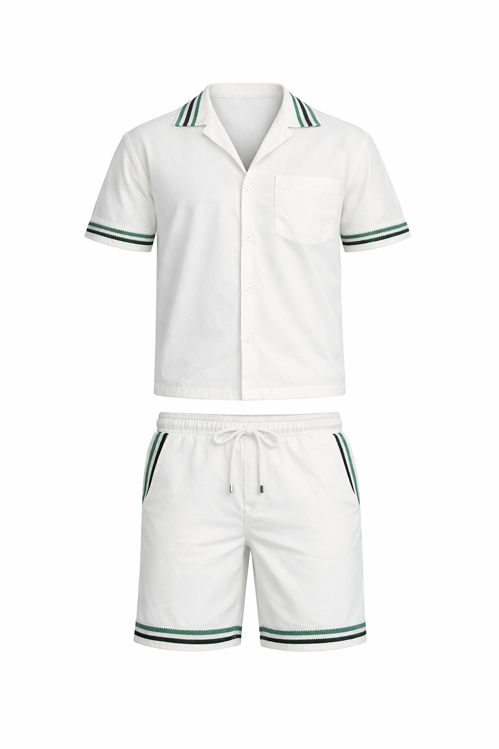 White Shirt and Short Cotton Set by O,Zero