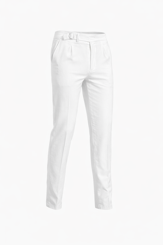 White High-Waist Pants by O,Zero