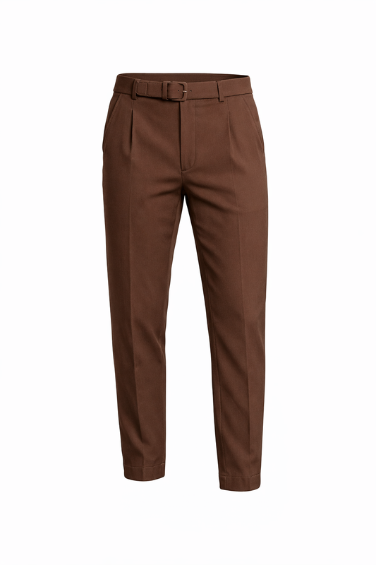 Brown High-Waist Pants by O,Zero