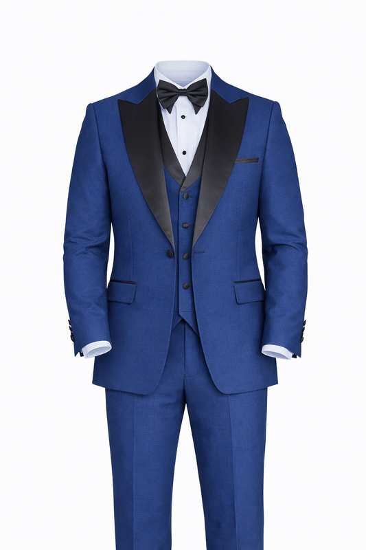Indigo Tuxedo Peak Lapel Suit by O,Zero