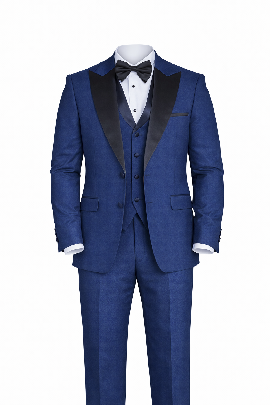 Navy Blue Tuxedo Peak Lapel Suit by O,Zero