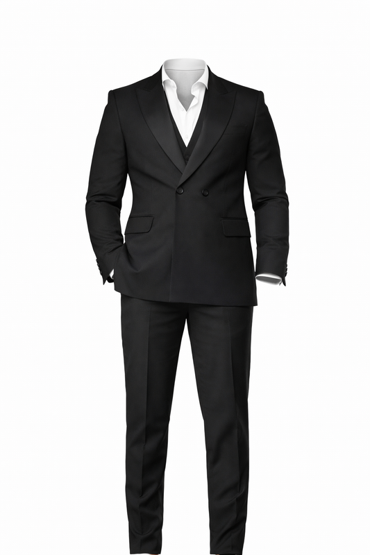 Full Black Shawl Collar Suit by O,Zero
