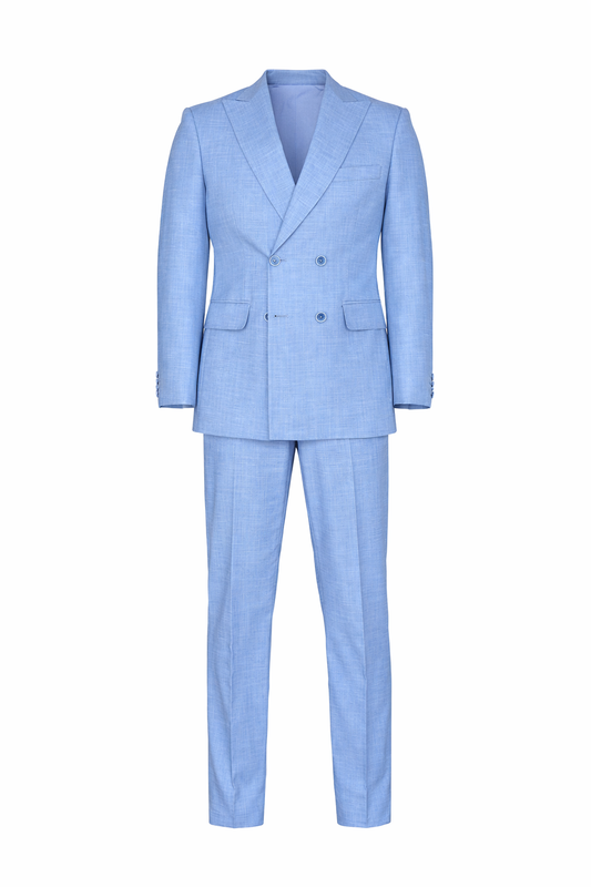 Blue Dubetti Peak Lapel Suit by O,Zero