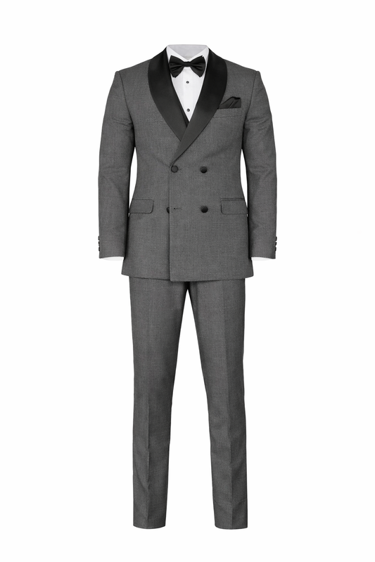 Gray Tuxedo Dubetti Peak Lapel Suit by O,Zero