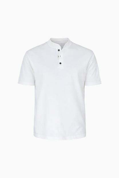 White Round Neck T-Shirt by O,Zero