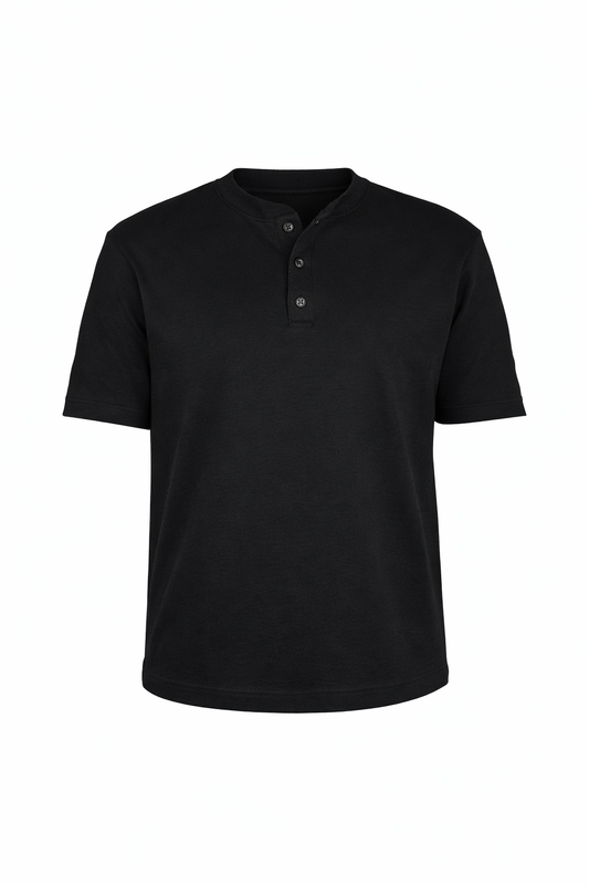 Black Round Neck T-Shirt by O,Zero