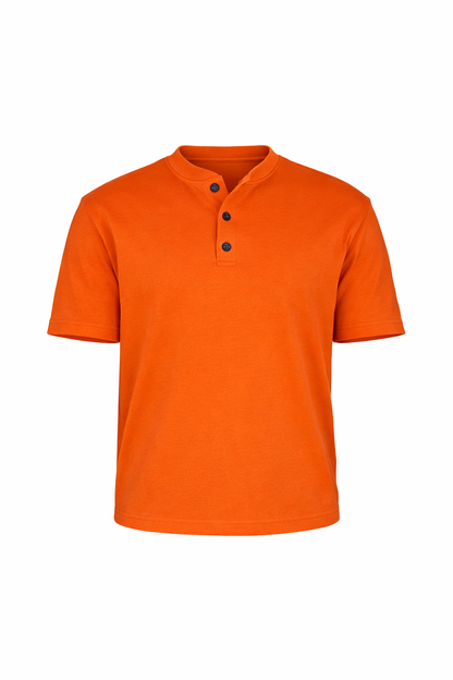 Orange Round Neck T-Shirt by O,Zero