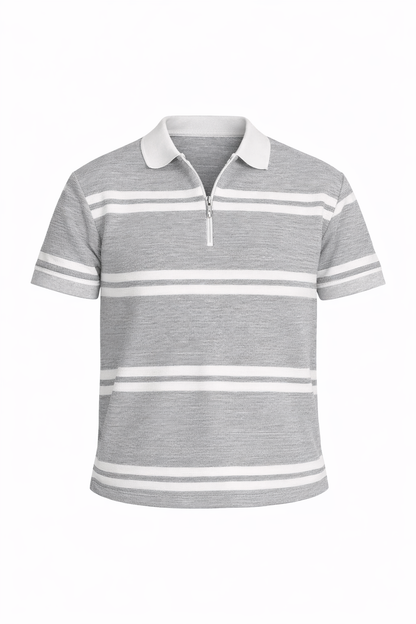 Gray/White Polo by O,Zero