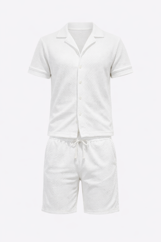 White Shirt and Shorts Set by O,Zero