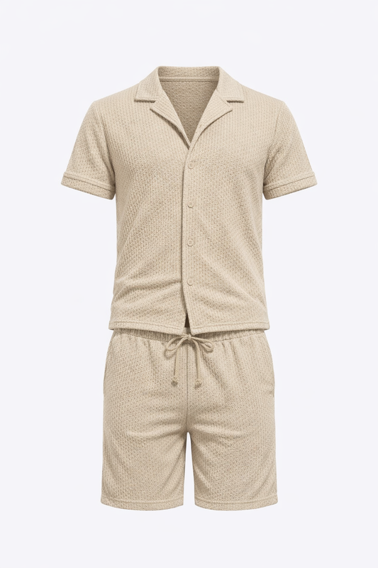 Olive Green Shirt and Shorts Set by O,Zero