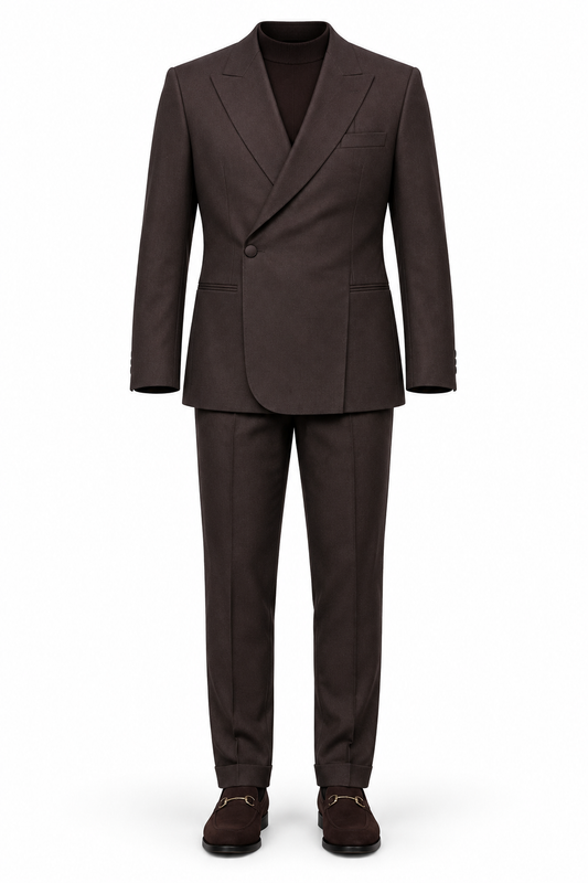 Floating Espresso Brown Suit Ensemble by O,Zero