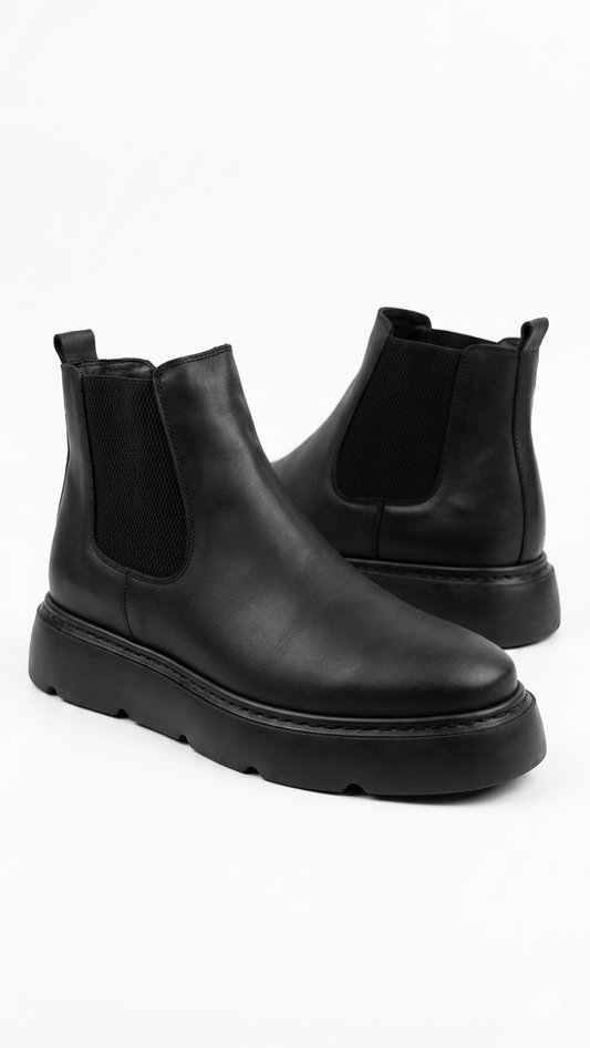 Black Leather O,Zero Boots by O,Zero