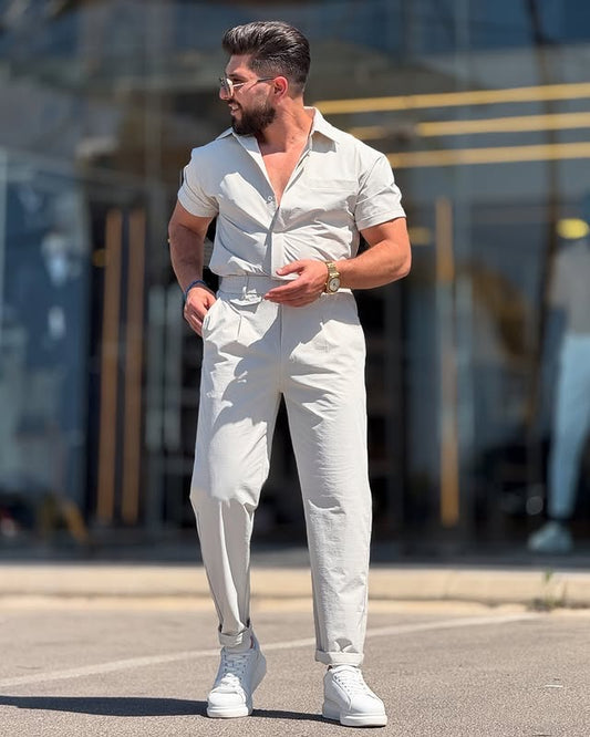 White Parachute Shirt Set