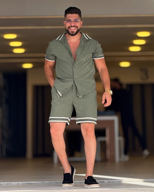 Light Mint Shirt and Short Cotton Set