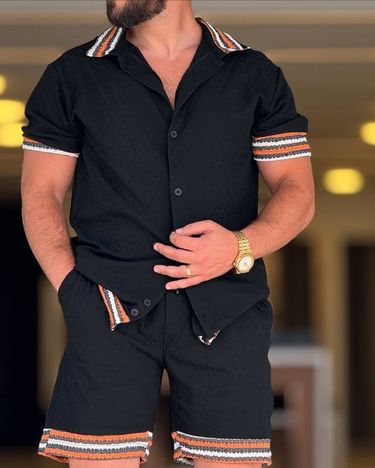 Black Shirt and Short Cotton Set