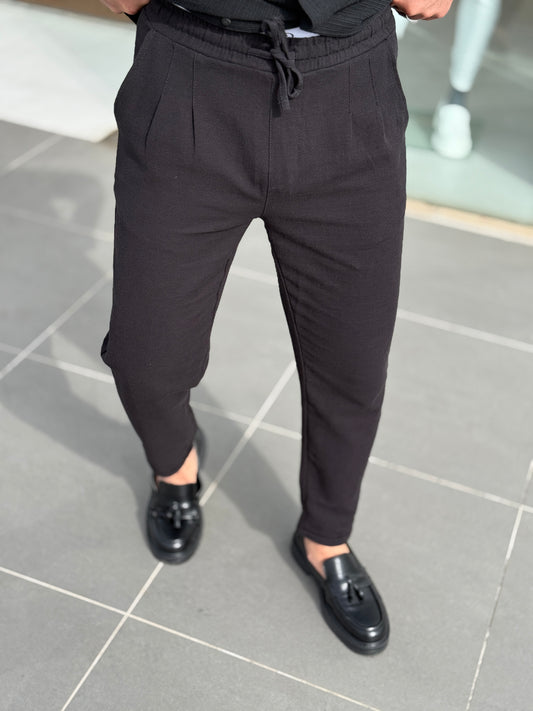 Black Linen Pants — Style 01