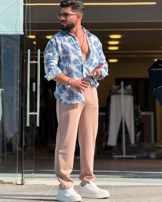 Blue Floral Shirt — Style 01