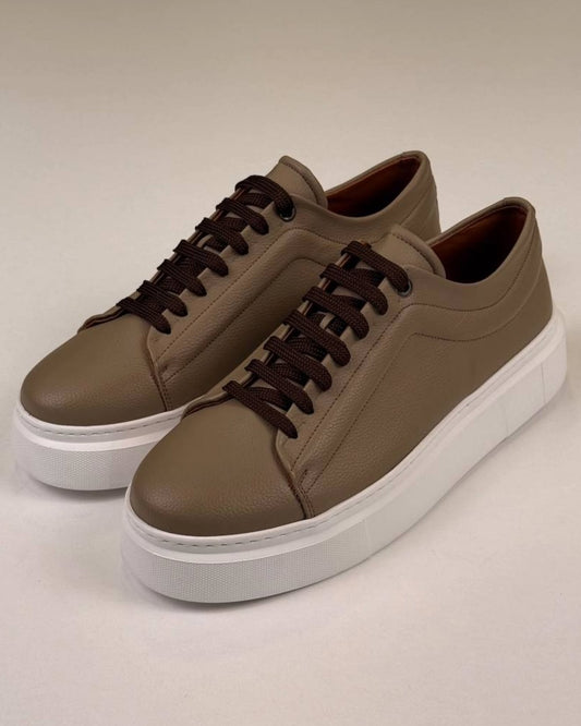 Brown Leather Sneakers