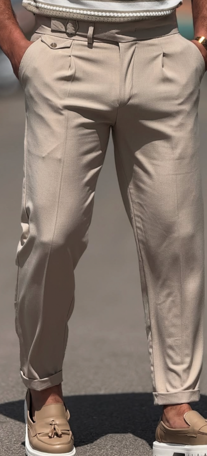 Beige High Waist Pants