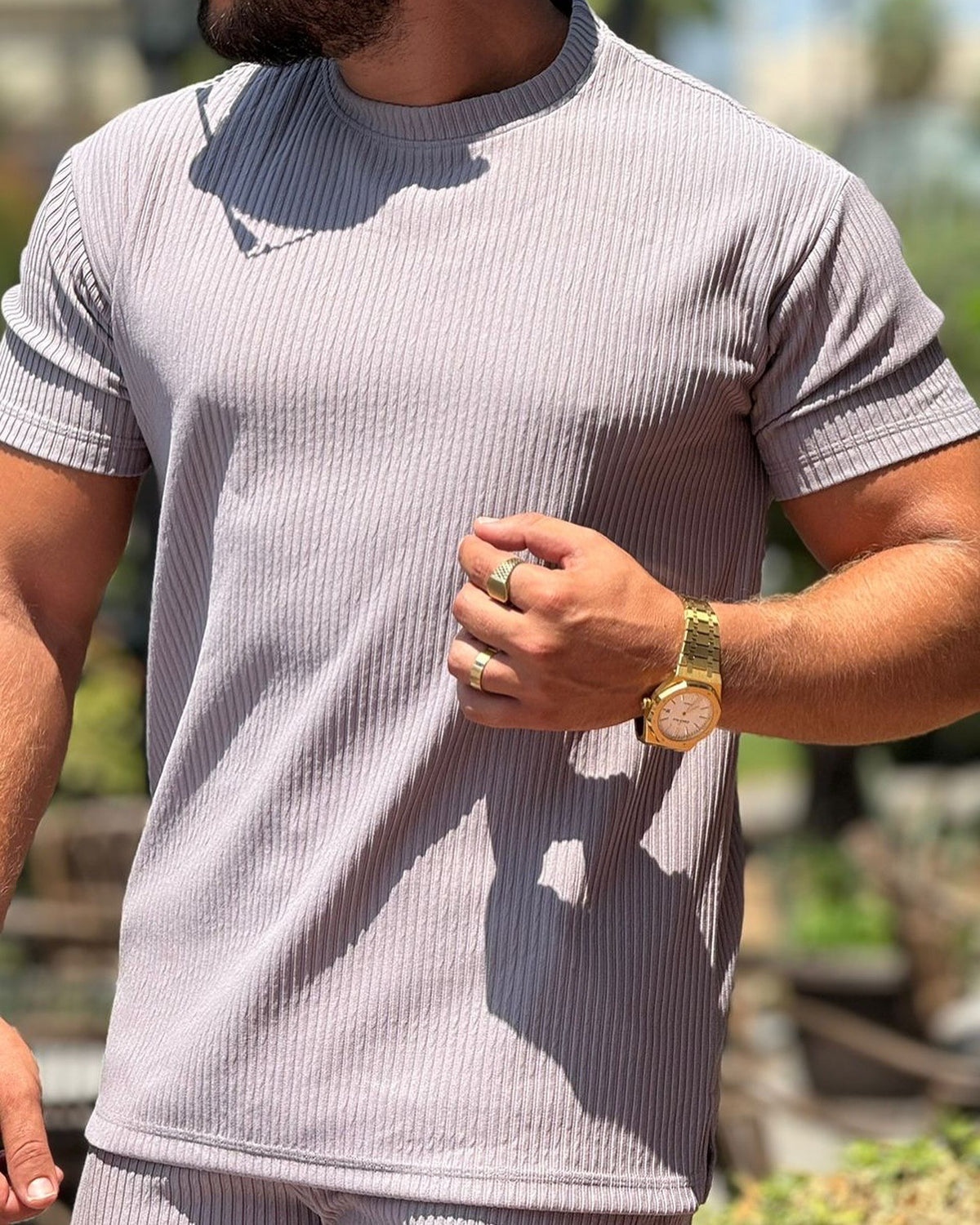 Grey Round Neck Set — Style 02