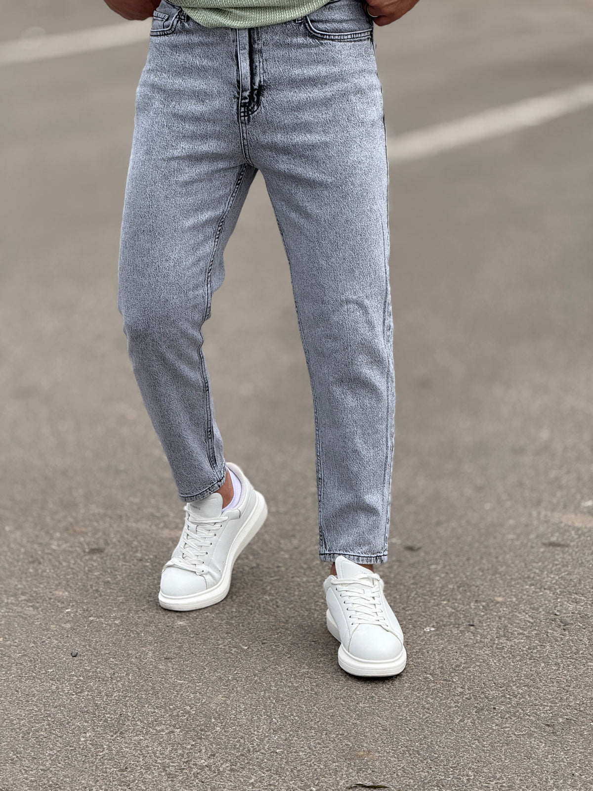 Gray Boyfriend Jeans