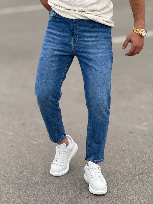 Navy Blue Boyfriend Jeans