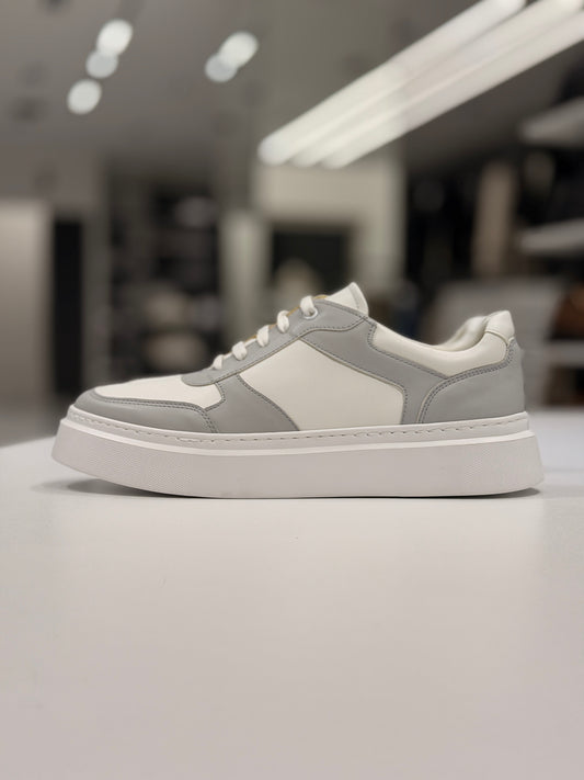 Gray and White O,Zero Sneakers
