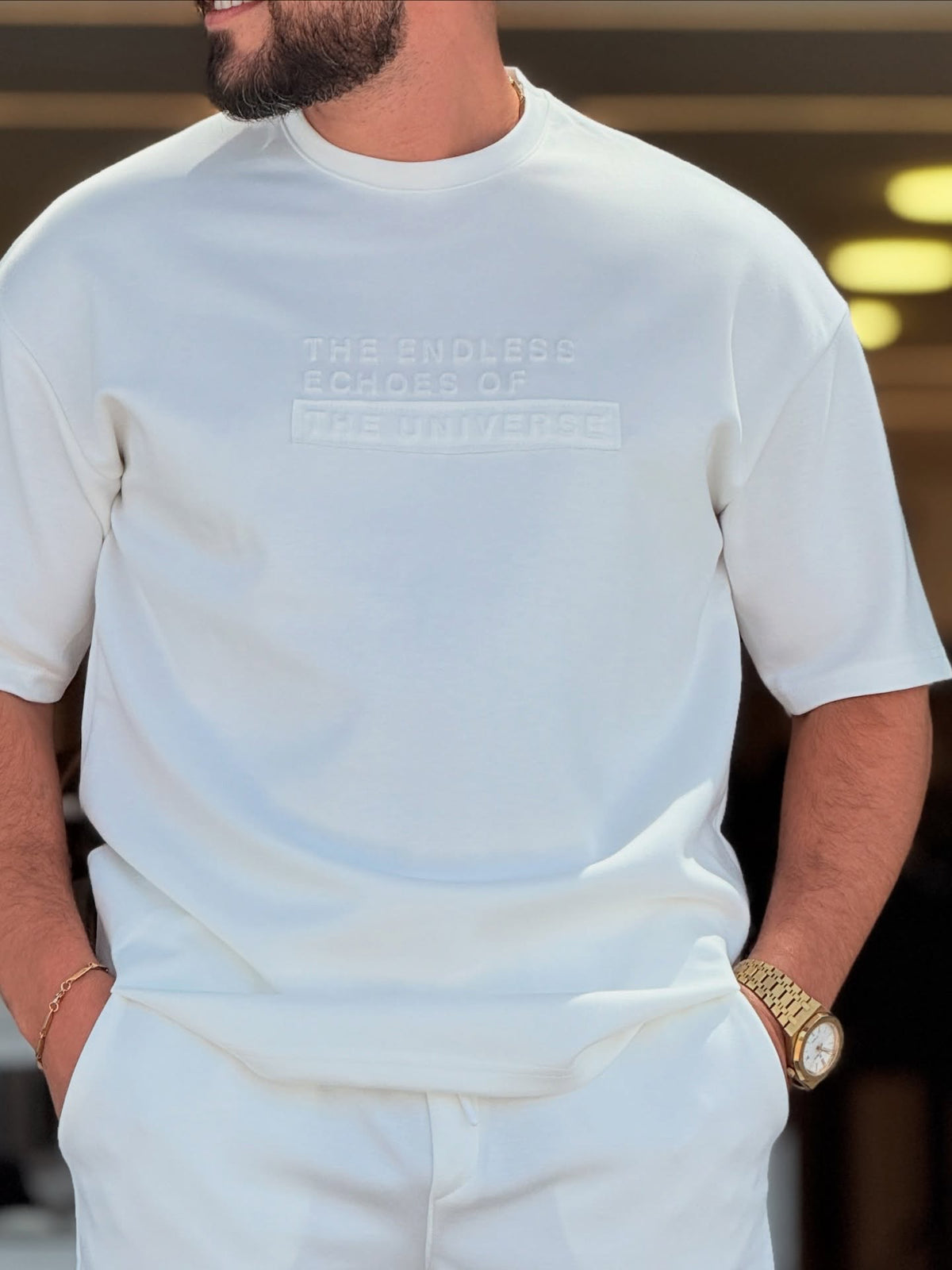 White T-Shirt and Shorts Set